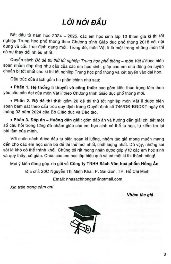 BỘ ĐỀ THI THỬ TỐT NGHIỆP THPT MÔN VẬT LÍ